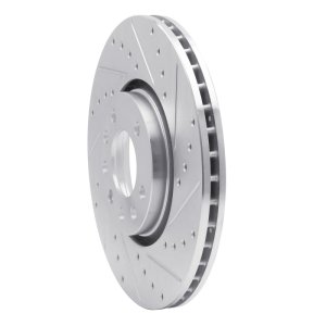 Chevrolet Astra Brake Rotor (1) - Front Right - R1 Concepts - Drilled & Slotted - Silver - `99-`10